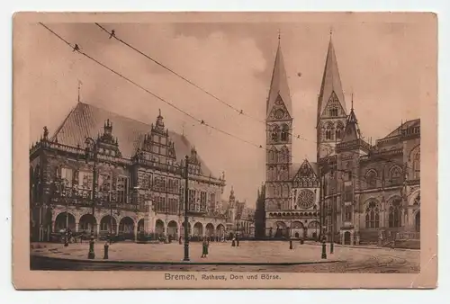 Bremen, Rathaus, Dom und Börse.