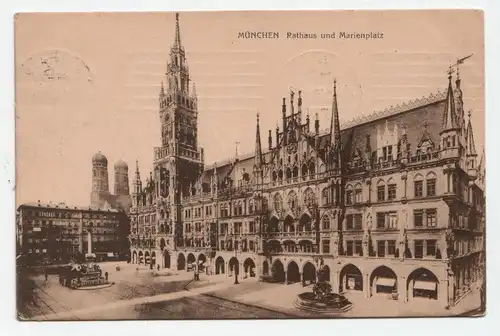 München, Rathaus und Marienplatz. jahr 1910