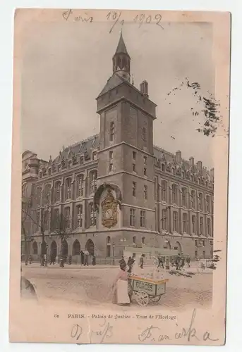 Paris. - Palais de Justice - Tour de L Horloge. jahr 1902