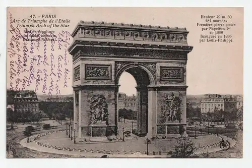 Paris - Arc de Triomphe de l Etoile Triumphal Arch of the Star.