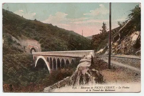 Environs de Vichy-Cusset. Le Viaduc et le Tunnel des Malavaux.