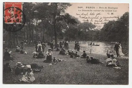 Paris - Bois de Boulogne Le Dimanche autour du Grand Lac. jahr 1913