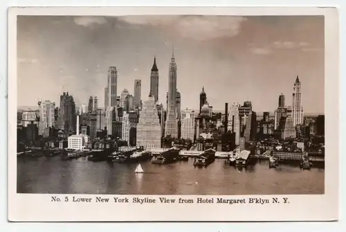 Lower New York Skyline View from Hotel Margaret B klyn N.Y.