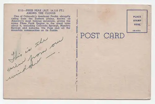 Pikes Peak, Among the clouds.