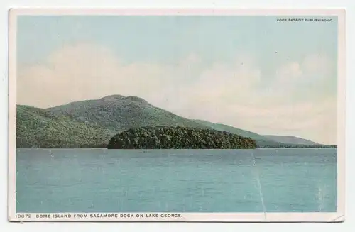 Dome Island from Sagamore dock on Lake George.
