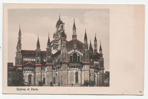 Certosa di Pavia. Herzliche Grüsse von der Württ. Romfahrt Ostern 1908