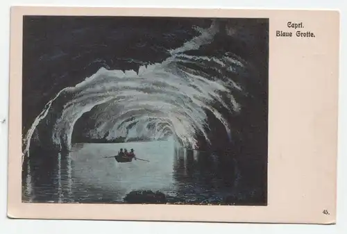 Capri. Blaue Grotte. Herzliche Grüsse von der Württ. Romfahrt Ostern 1908