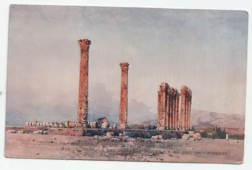 Vue Occidentale Des Colonnes Du Temple De Jupiter - Athenes