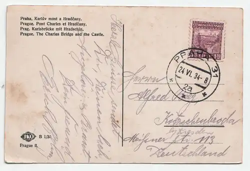 Praha. Karluv most a Hradcany.