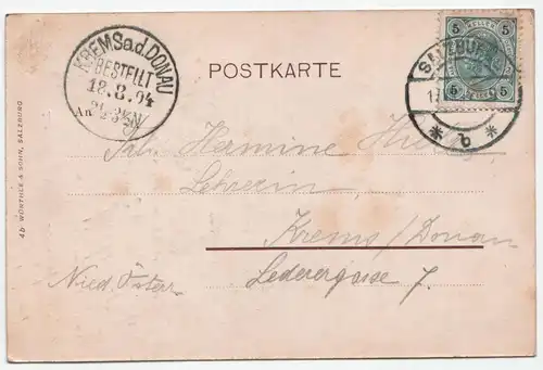 Salzburg v. Kapuzinerberg. jahr 1904