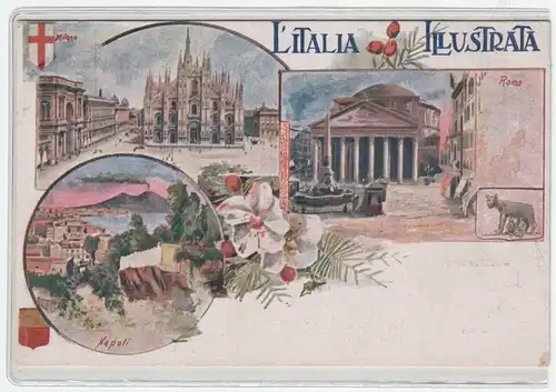 Milano. Napoli. Roma - L Italia Illustrata.