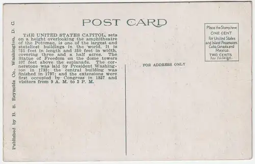 U. S. Capitol, Washington, D. C.