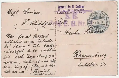 Markirch. Blick ins Rauental. // 1915 // feldpost