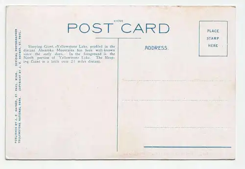 Sleeping Giant, Yellowstone Lake.