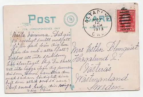 Midwinter Scene, Orange grove and snow on mountains near Los Angeles. Year 1913