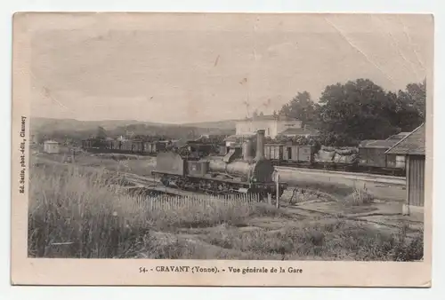 Cravant (Yonne). - Vue generale de la Gare. 1917