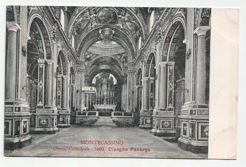 MonteCassino. Chiesa Cattedrale (1600) Disegno Fansaga.