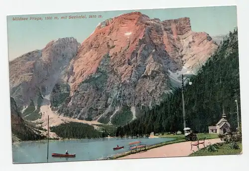 Wildsee Prags, 1500 m, mit Seekofel, 2810 m.