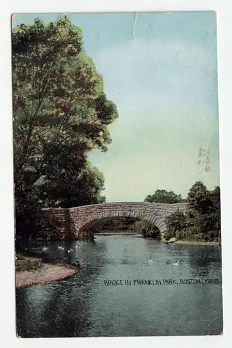 Bridge in Franklin Park. Boston, Mass. year 1910