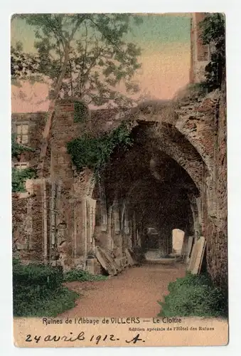 Ruines de L Abbaye de Villers - Le Cloitre. jahr 1912