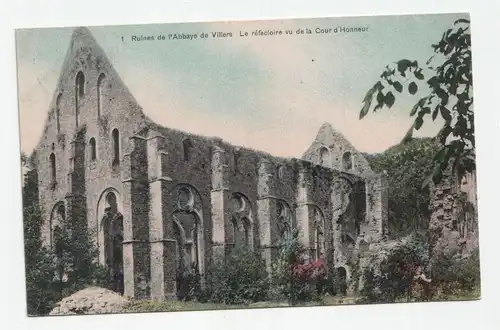 Ruines de L Abbaye de Villers. Le réfectoire vu de la Cour d Honneur. jahr 1908