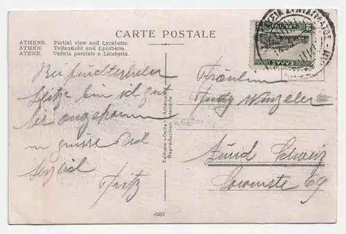 Athenes - Vue partielle et Lycabette.