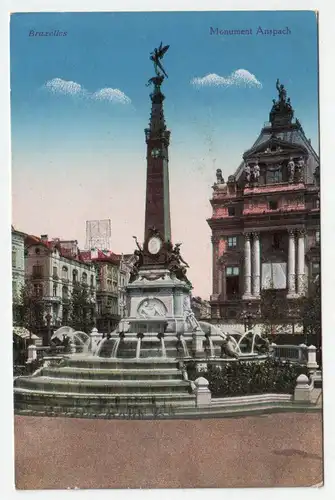 Bruxelles. Monument Anspach. jahr 1916