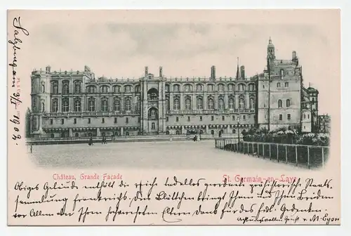 Chateau, Grande Facade. St. Germain - en - Laye. jahr 1909