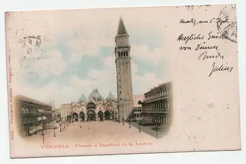 Venezia - Piazza e Basilica di S. Marco. jahr 1901