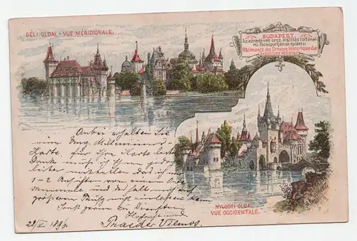 Budapest. Deli Oldal - Vue Meridionale. jahr 1896