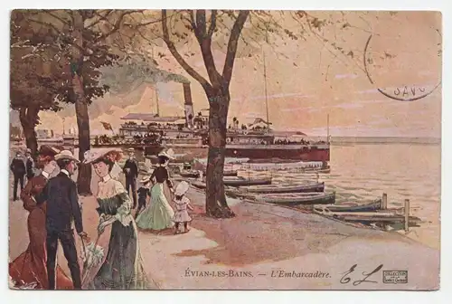 Evian - Les - Bains. - L Embarcadere. jahr 1905