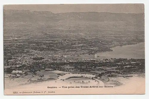 Geneve. - Vue prise des Treize - Arbres sur Saleve.