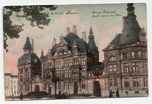 Anvers. Banque Nationale facade avenue des Orta. jahr 1914