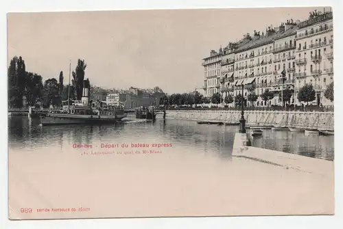 Geneve. Depart du bateau express. 
