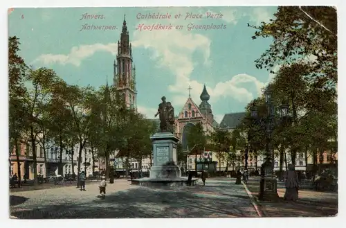 Anvers. Cathedrale et Place Verte. jahr 1911