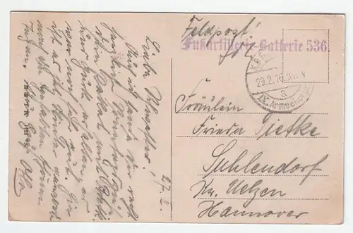 Gedenkstein bei Evricourt. jahr 1916 // Feldpost