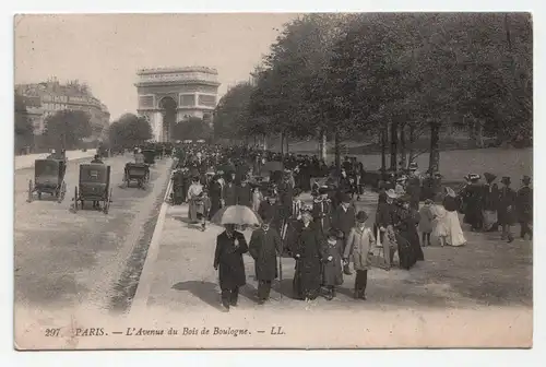 Paris. - L Avenue du Bois de Boulogne. jahr 1908