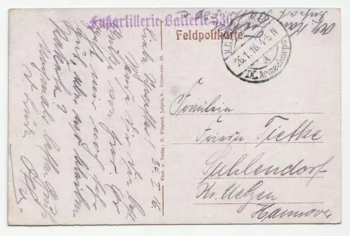 Feldzug 1914/15. In der Nähe der Kirche von Somme-Py // Feldpost 1916