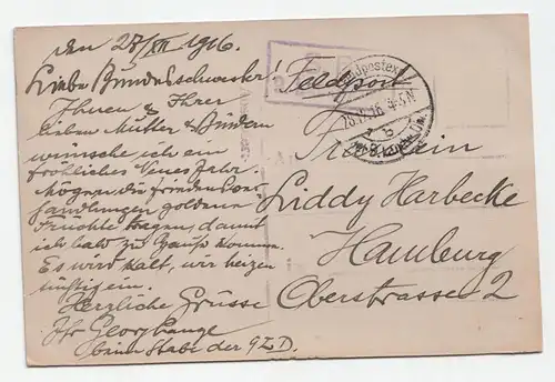 Erster Weltkrieg, alte Postkarte, jahr 1916 // Feldpost