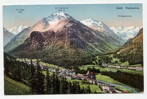 Pontresina. Piz Palü. Piz Tschierva. Roseggletscher. jahr 1912