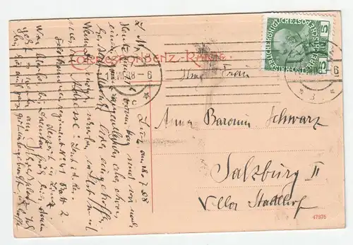 Blick auf Urfahr. jahr 1908