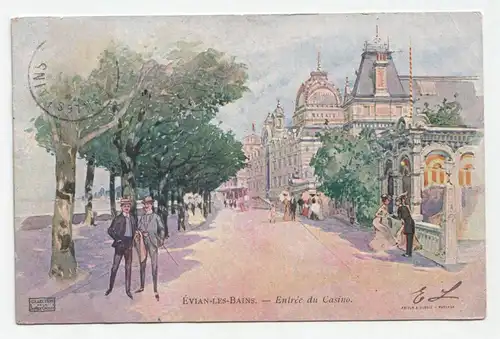 Evian-Les-Bains - Entree du Casino. jahr 1905