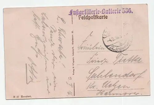 Tahure jetzt Tahure - Neustadt (Champagne). Feldzug 1914/15. // Feldpost 1916