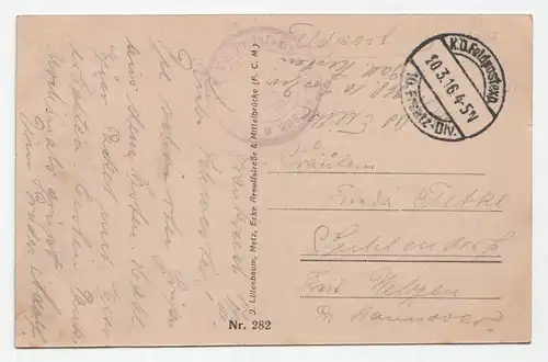 Chambley. jahr 1916 // Feldpost