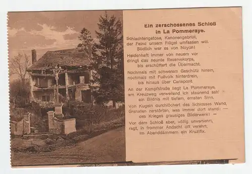 Eln zerschossenes Schloß in La Pommeraye. jahr 1916 // Feldpost