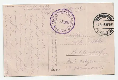 Thillot. jahr 1915 // Feldpost