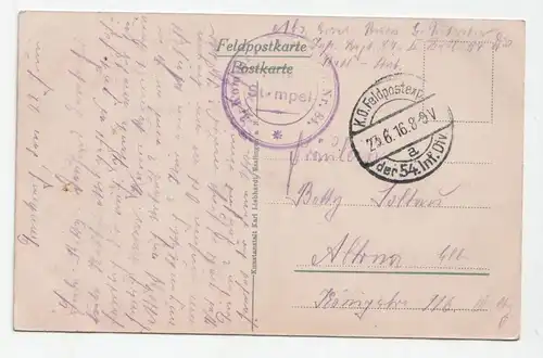 Nantillois. jahr 1916 // Feldpost