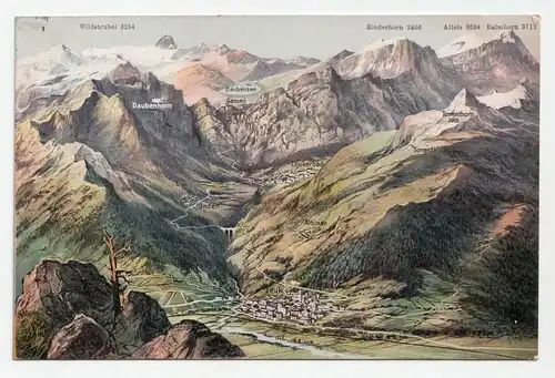 La Gemmi et Loueche - les - Bains. jahr 1908