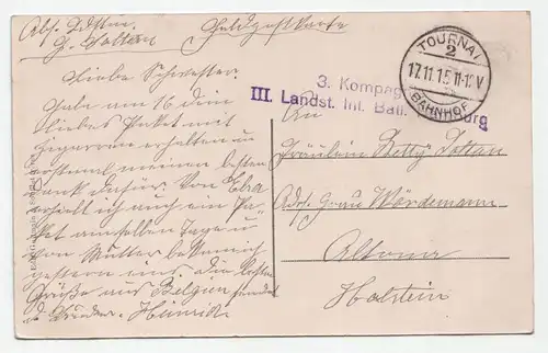 Antoing. - Le Chateau de la Kennelee vu d un des bas fonds du Parc. jahr 1915