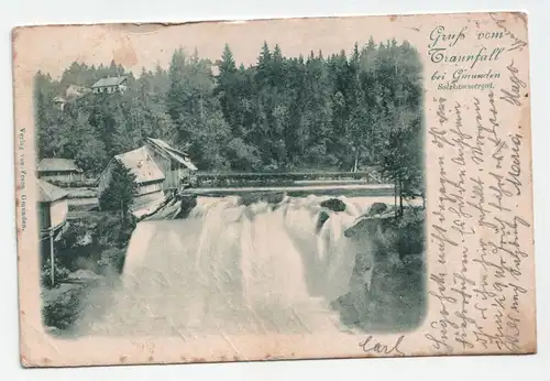 Gruß vom Traunfall bei Gmunden Salzkammergut.